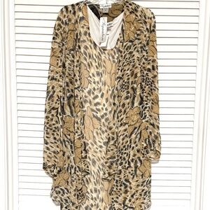 Signature JMB Dress - 2 piece with Sequins - Animal Print  Sz 2X - New with tags